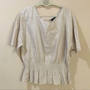 Cream top with buttons down back